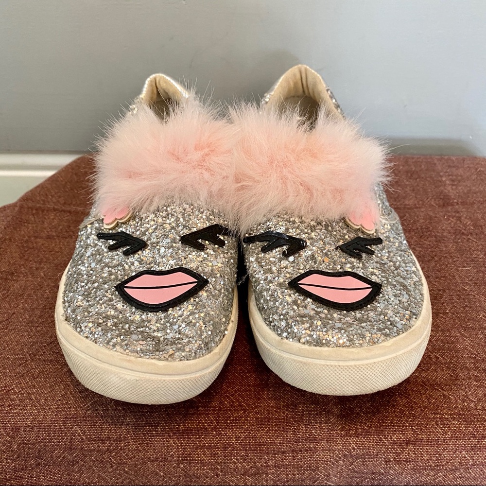 Kidpik Girls sparkle slide on sneakers - size 2